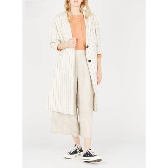 Linen/Cotton Longline Button Front Lightweight Coat from The Korner - Size Small - Picture 2 of 9